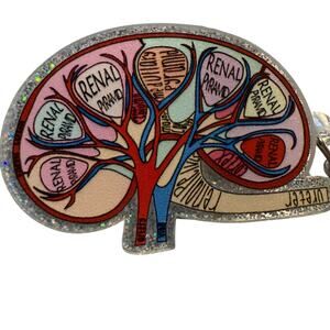 Anatomical Kidney Retractable ID Badge Reel, Endocrine, Nephrology, Renal NWT